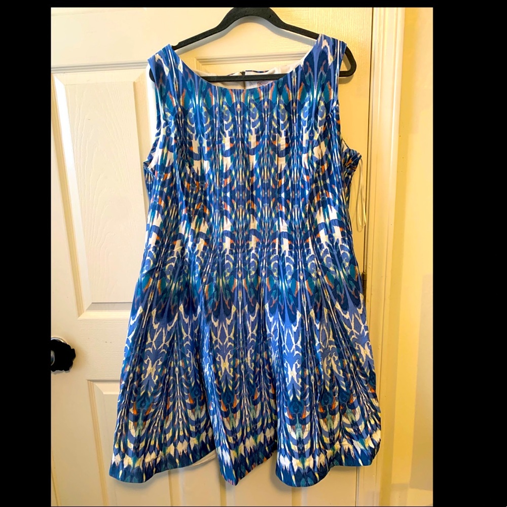 DRESS BARN Blue/White/Orange dress 20W